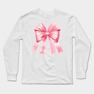 Pink Bow Coquette Aesthetic Y2k Girly Long Sleeve T-Shirt